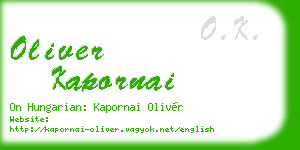 oliver kapornai business card